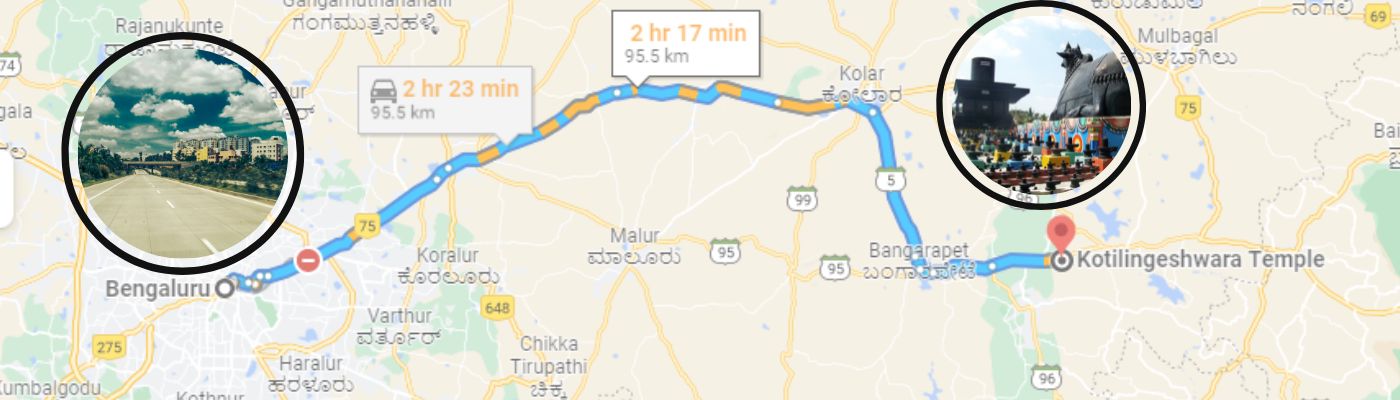 bangalore to kotilingeshwara road trip route